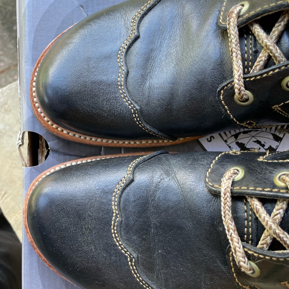 Men’s Fluevog Wyatt Western-Style Embroidered Ankle Boot in Black. - Picture 5 of 16